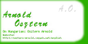 arnold osztern business card